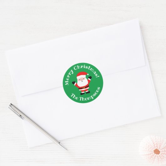 Custom Merry Christmas stickers met schattige kers (Envelop)