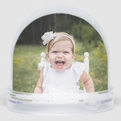 Custom Merry Christmas Typography Photo Snow Globe Sneeuwbol (Achterkant)