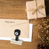 Custom Merry Christmas Vakantie Groeten Elegant Rubberstempel