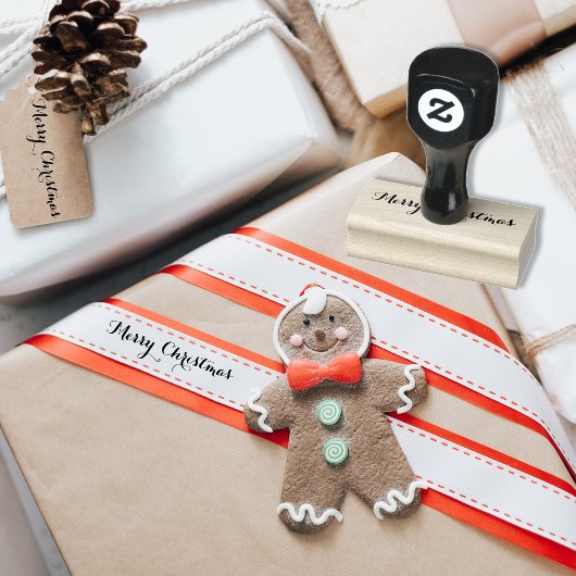 Custom Merry Christmas Vakantie Groeten Elegant Rubberstempel