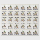 Custom Merry Christmas Waterverf Gnome Cadeaupapier (Vlak)