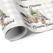 Custom Merry Christmas Waterverf Gnome Cadeaupapier (Rol Hoek)