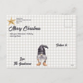 Custom Merry Christmas Waterverf Gnome Plaid Feestdagenkaart (Achterkant)