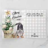 Custom Merry Christmas Waterverf Gnome Plaid Kaart (Binnen)