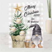 Custom Merry Christmas Waterverf Gnome Plaid Kaart (Voorkant)