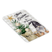 Custom Merry Christmas Waterverf Gnome Plaid Magneet (Rechterzijde)