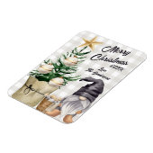 Custom Merry Christmas Waterverf Gnome Plaid Magneet (Linkerzijde)