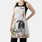 Custom Merry Christmas Waterverf Gnome Plaid Schort (Insitu)