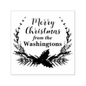 Custom Merry Christmas Wreath Zelfinking Stamp Zelfinktende Stempel (Design)