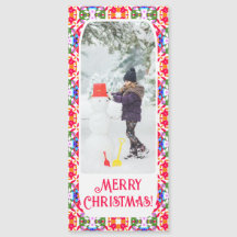 Custom Merry Jolly Kerst Foto Magnetische Kaart