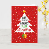 Custom Merry Vegan Kerstmis Kaart (Gele Bloem)