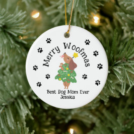 Custom Merry Woofmas Ornament – Dog Mom & Dad gift