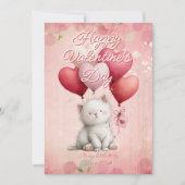 Custom Message Cat Animal Valentines Day Feestdagenkaart (Voorkant)