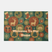 Custom Message Christmas Circles Deurmat (Voorkant)