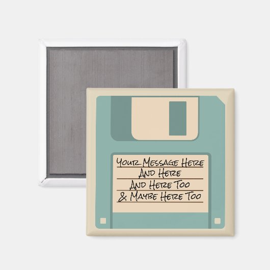 Custom Message Computer Floppy Disk Magneet (Voorkant / Achterkant)