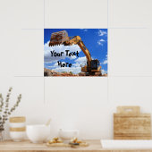 Custom Message Digger Excavator Tractor Poster (Keuken)