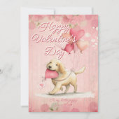 Custom Message Dog Animal Valentines Day Feestdagenkaart (Voorkant)