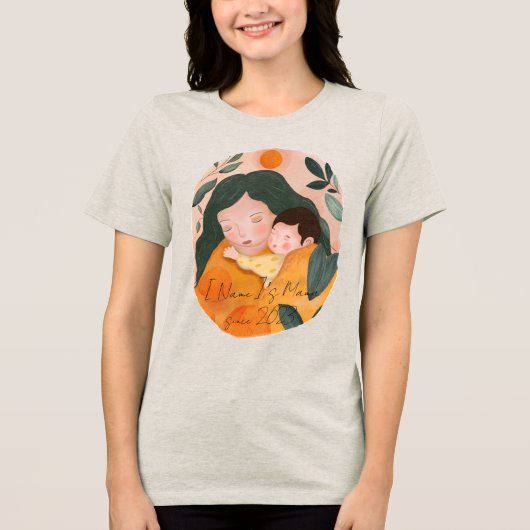 Custom Message & Font Mama Era  Tri-Blend Shirt (Voorkant)