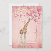 Custom Message Giraffe Animal Valentines Day Feestdagenkaart (Voorkant)
