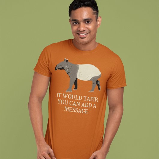 Custom Message Malayan or Asian Tapir Graphic T-shirt