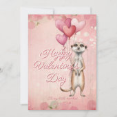 Custom Message Meerkat Animal Valentines Day Feestdagenkaart (Voorkant)