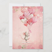 Custom Message Mouse Animal Valentines Day Feestdagenkaart (Voorkant)
