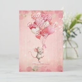 Custom Message Mouse Animal Valentines Day Feestdagenkaart (Staand voorkant)