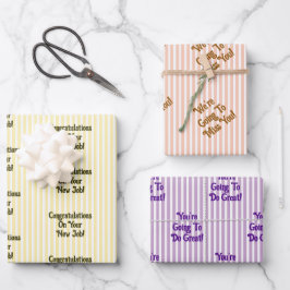 Custom Message New Job Congratulations Gift Inpakpapier Vel