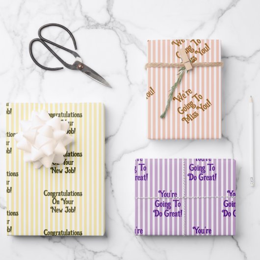 Custom Message New Job Congratulations Gift Inpakpapier Vel (Voorkant)