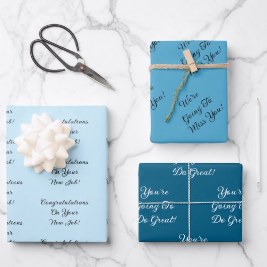 Custom Message New Job Congratulations Gift Inpakpapier Vel (Voorkant)