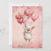 Custom Message Pig Animal Valentines Day Feestdagenkaart (Voorkant)