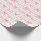 Custom Message Pink Coquette Bows Happy Birthday Cadeaupapier (Hoek)