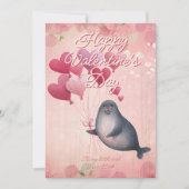 Custom Message Seal Animal Valentines Day Feestdagenkaart (Voorkant)