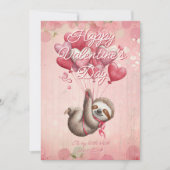 Custom Message Sloth Animal Valentines Day Feestdagenkaart (Voorkant)