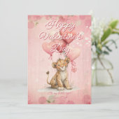 Custom Message Tiger Animal Valentines Day Feestdagenkaart (Staand voorkant)