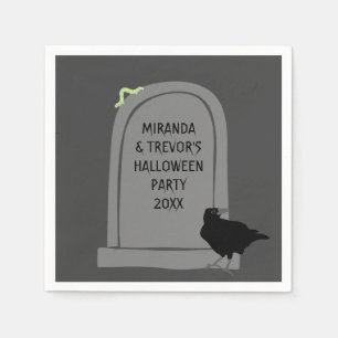 Custom Message Tombstone Headstone Halloween Party Servet