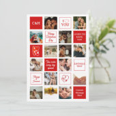 Custom Messages Husband 14 Photo Valentine's Day Feestdagenkaart (Staand voorkant)