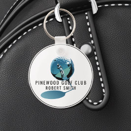 Custom Metal Golf Bag Tag, Personalized Round Name Sleutelhanger