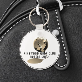 Custom Metal Golf Bag Tag,Personalized Round Sepia Sleutelhanger