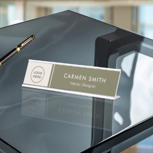 Custom metalen bureau Executive Green Desk Naambor Naambordje