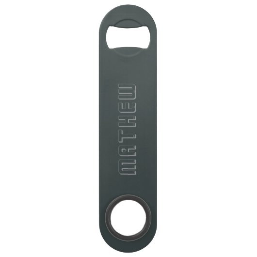 Custom metallic  black elegant speed bottle opener speed flessenopener (Achterkant)