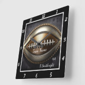 Custom Metallic Football Vierkante Klok (Hoek)