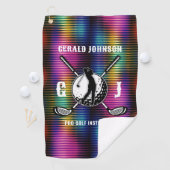 Custom Metallic Kleurrijke Golf Monogram Ontwerp Golfhanddoek (Insitu)