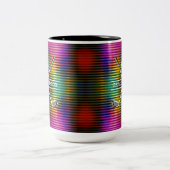 Custom Metallic Kleurrijke Golf Monogram Ontwerp Tweekleurige Koffiemok (Center)