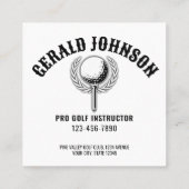 Custom Metallic Kleurrijke Golf Monogram Ontwerp Vierkante Visitekaartje (Achterkant)