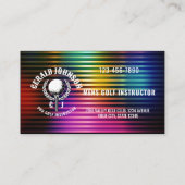 Custom Metallic Kleurrijke Golf Monogram Ontwerp Visitekaartje (Achterkant)