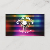 Custom Metallic Kleurrijke Golf Monogram Ontwerp Visitekaartje (Voorkant)