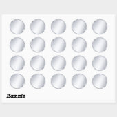 Custom Metallic Silver Look Blank Template Elegant Ronde Sticker (Vel)