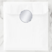 Custom Metallic Silver Look Blank Template Elegant Ronde Sticker (Tas)