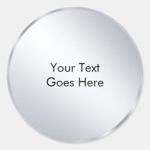 Custom Metallic Silver Sjabloon Jouw tekst toevoeg Ronde Sticker